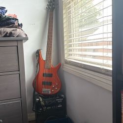 Ibanez Bass Guitar 5 String with Amp & Tuner