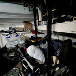 Squat Rack Bench Press + Bar + 45 Lb Weights Plates