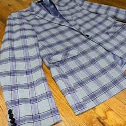 Mens Purple & Plaid Suit / Tuxedo Jacket