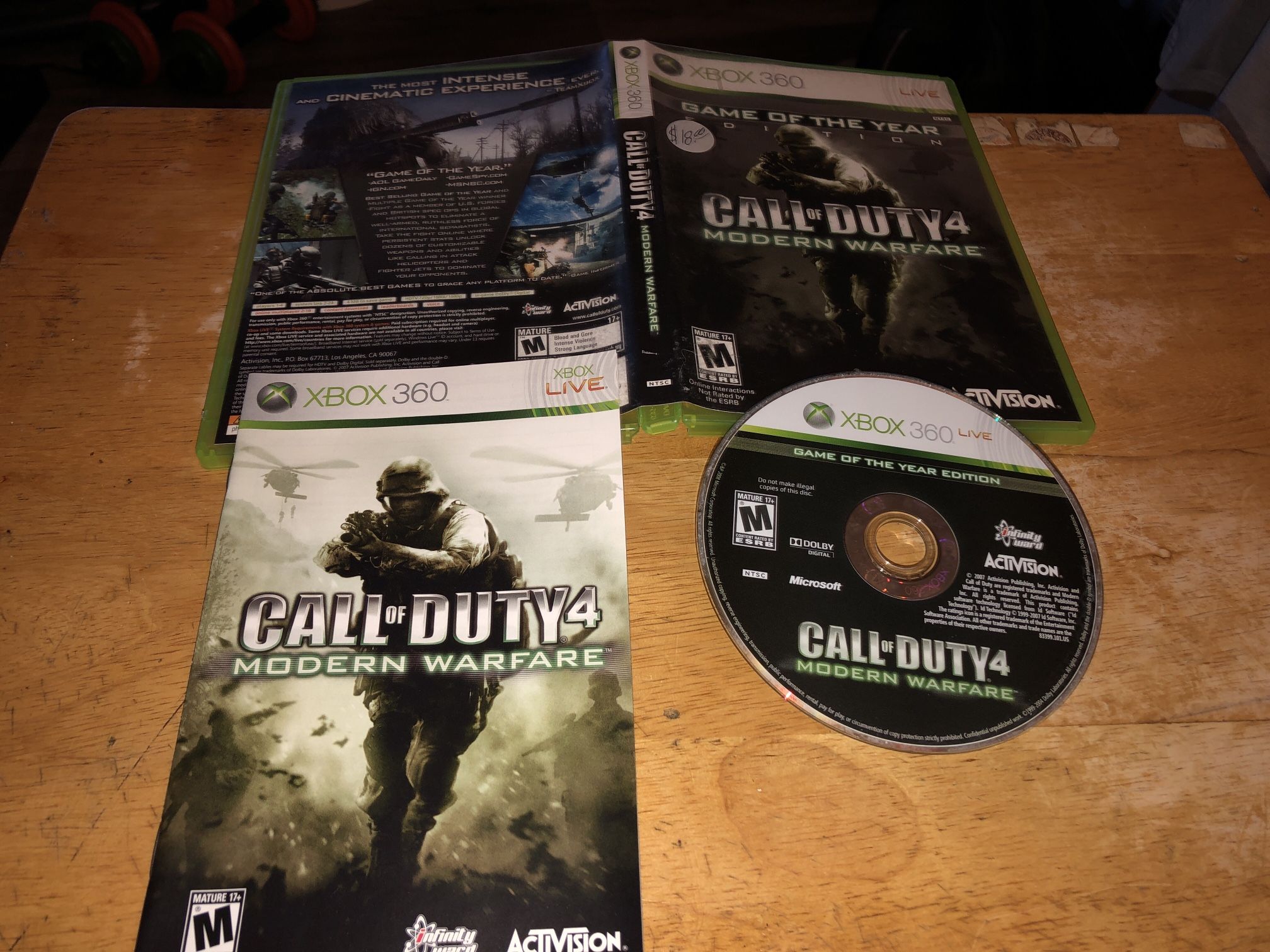 Xbox 360 Game Game Of The Year Edition Call 📞 Of Duty 4 Modern Warfare