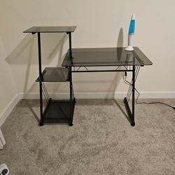 Glass/Black Metal Desk