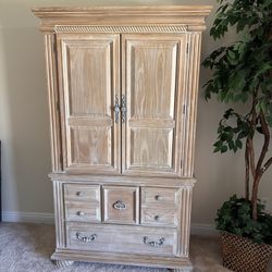 White Washed Stunning Wooden Armoire