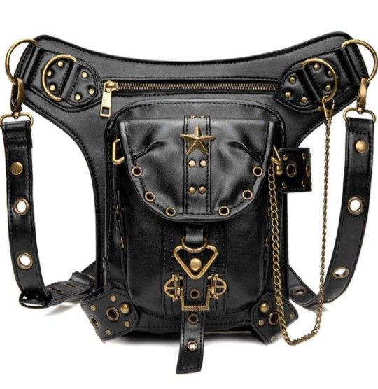Leather Gothic PunkRock Motorcycle Bag