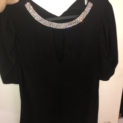 Black Short Sleeve Blouse