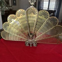 Brass Vtg Gargoyle Fireplace Fan