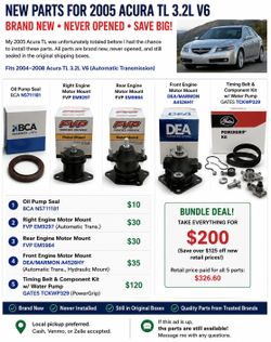 New OEM Parts for 2004-2008 Acura TL 3.2L V6