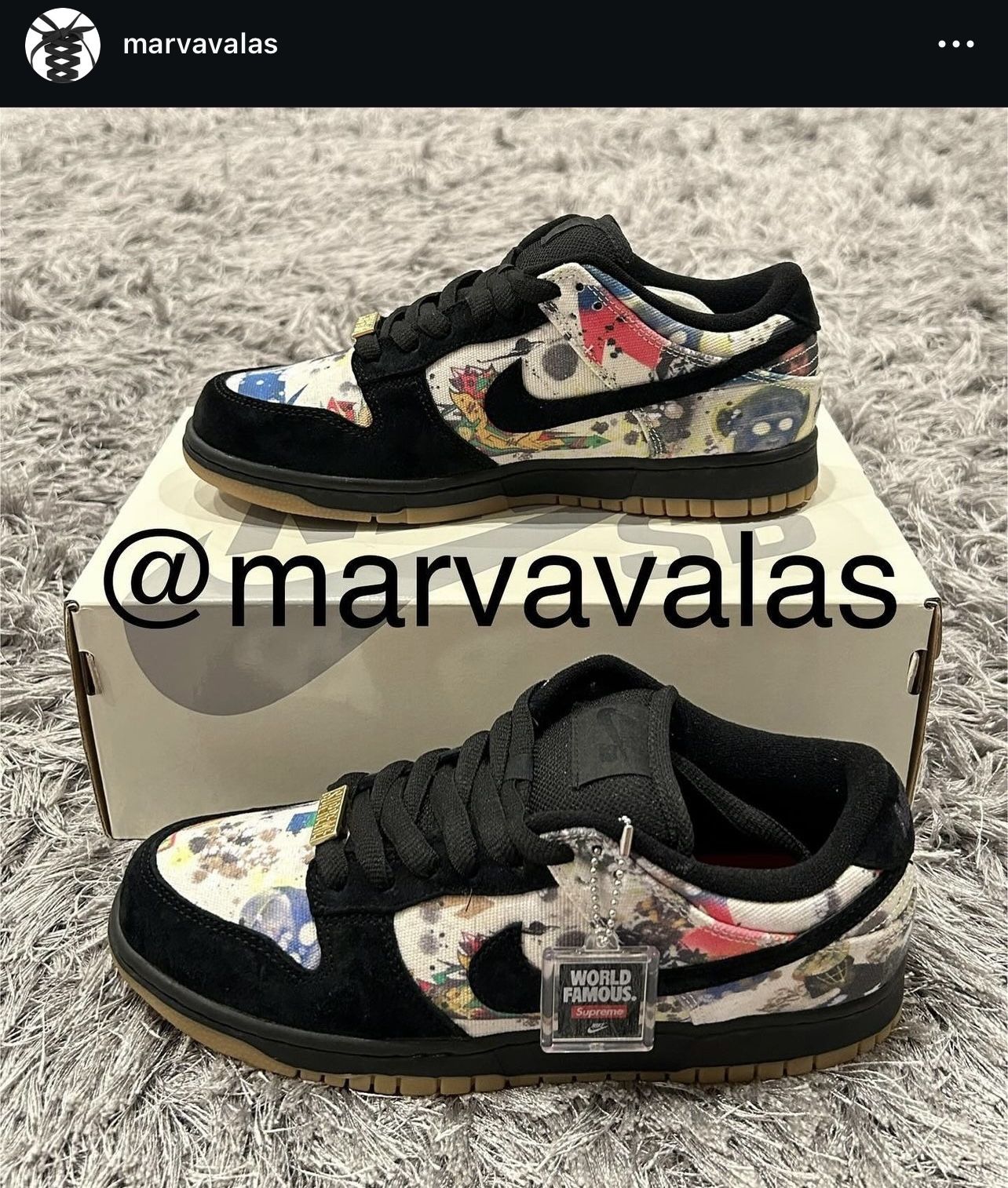 Nike SB Dunk Low x Supreme Rammellzee. Mens 8