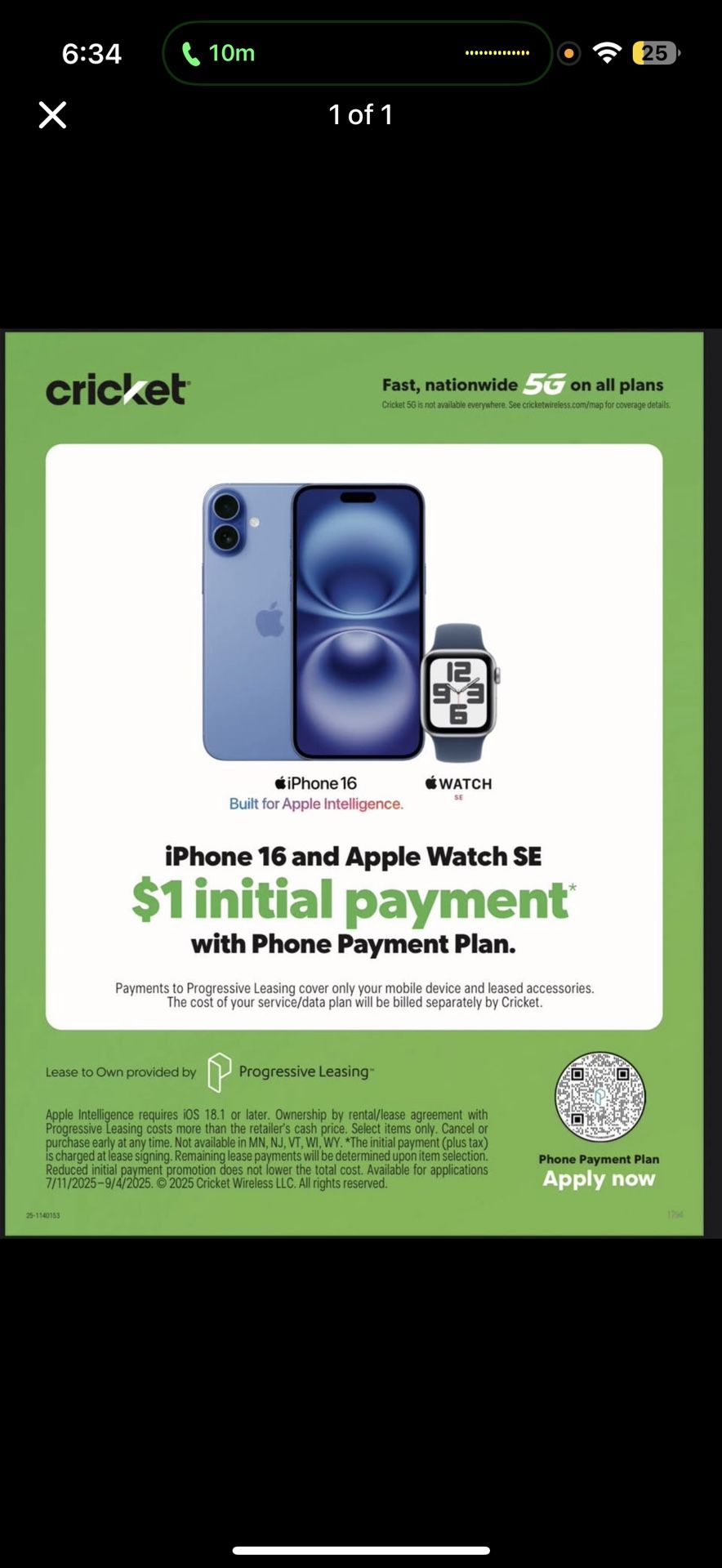 iPhone 16 Plus & Apple Watch SE For $1 Initial Payment At Cricket Wireless Located 525 Hampton Pointe Blvd Hillsborough NC 27278