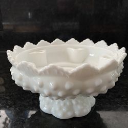 Fenton Hobnail Milk Glass Centerpiece