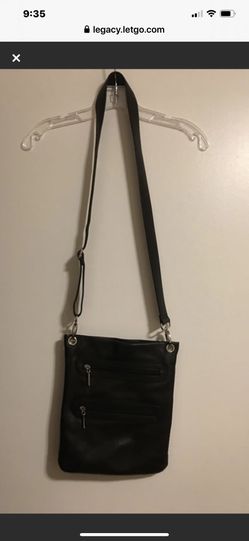 Margot black leather crossbody purse