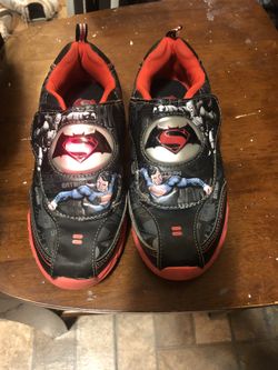 Superman light up gym shoes