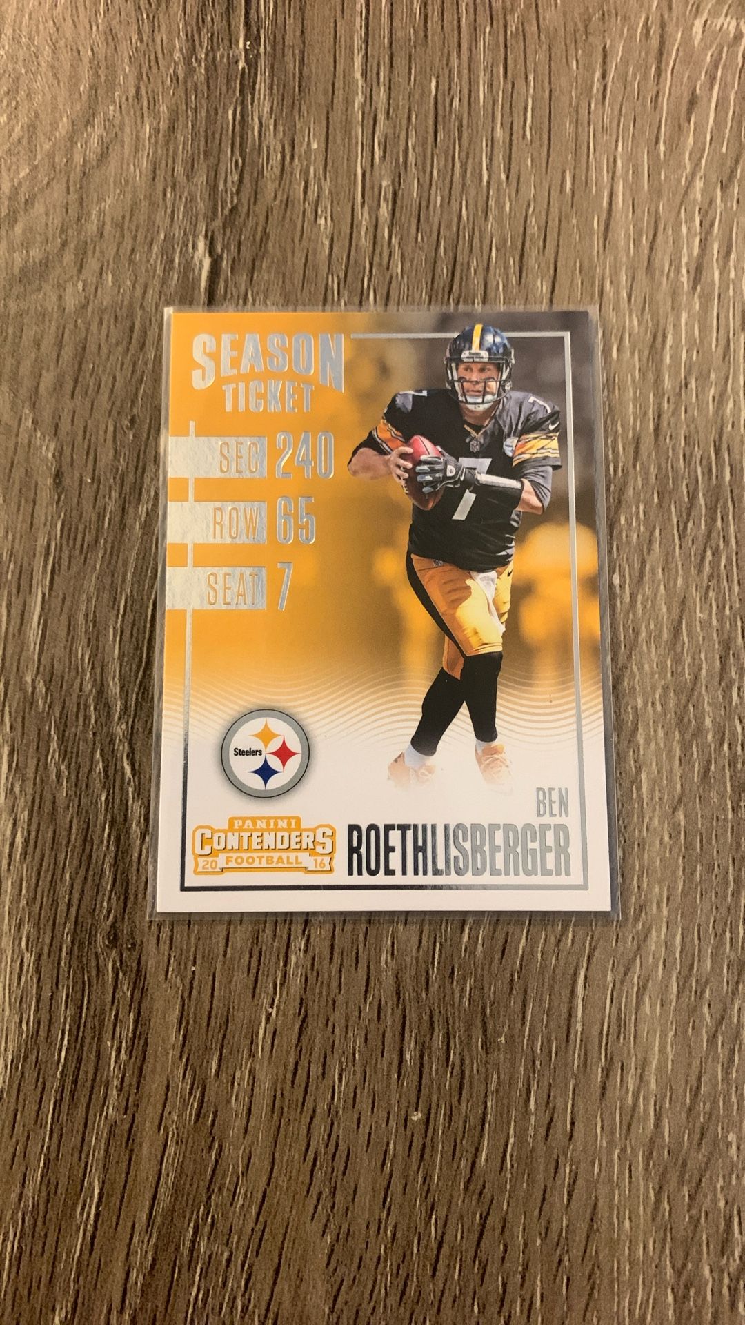 Steelers Ben Roethlisberger PANINI Season Ticket card