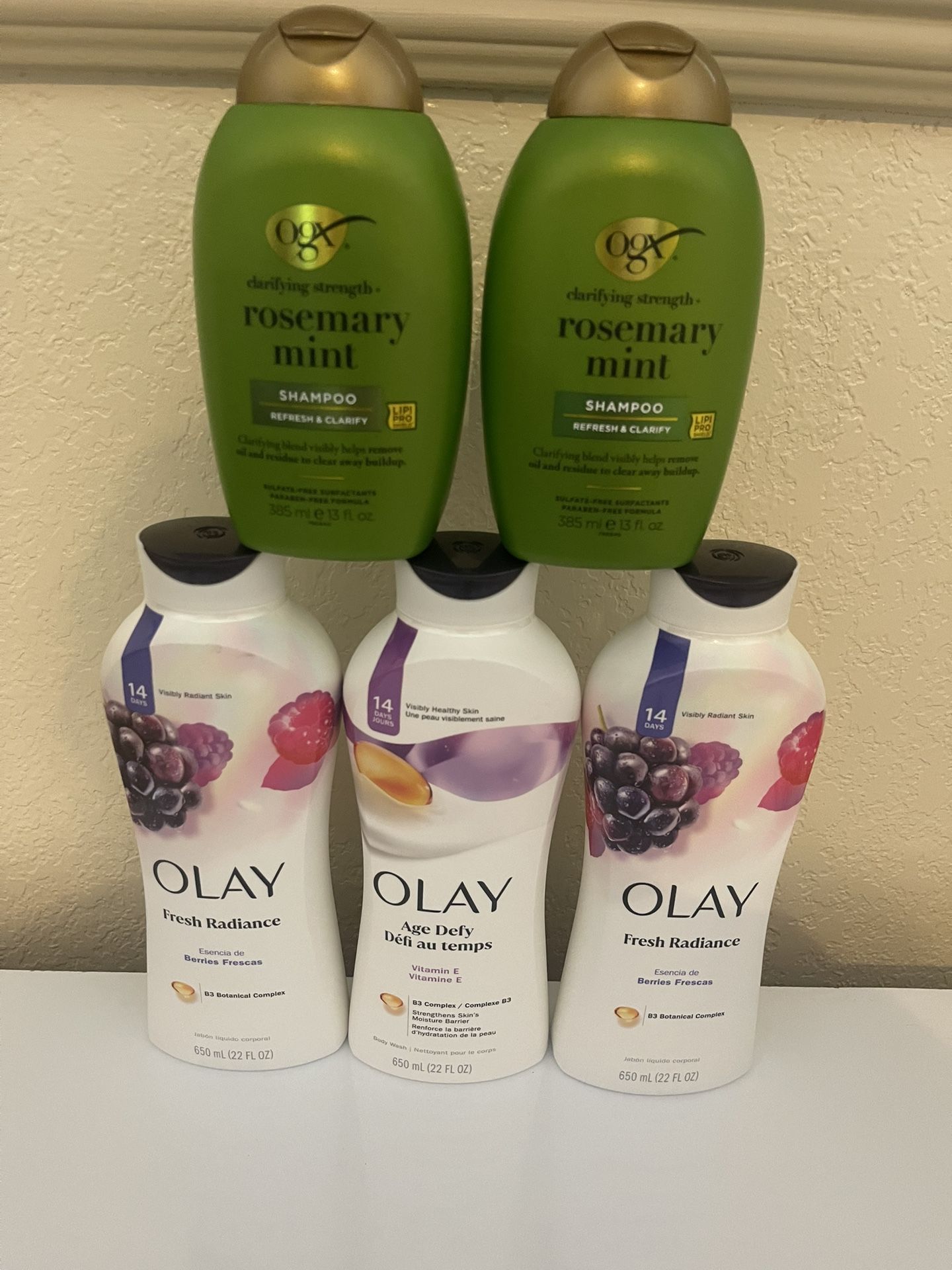 OGX Rosemary Mint Shampoo + Olay Body Wash Bundle