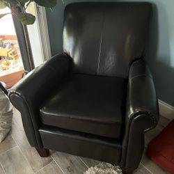 Leather Style Chair Dark Brown