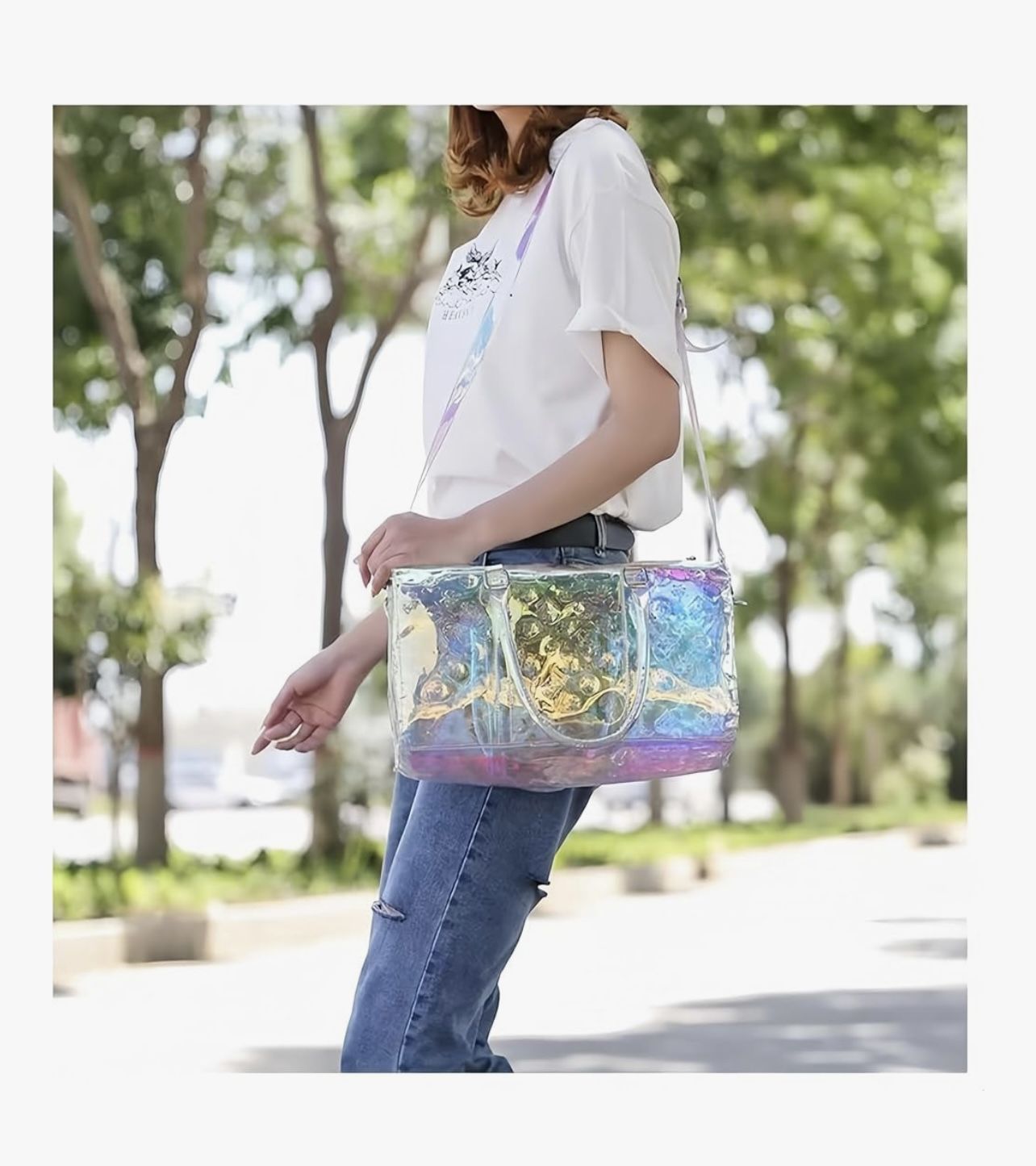 Large Holographic Colored Duffle Bag Brand New Item