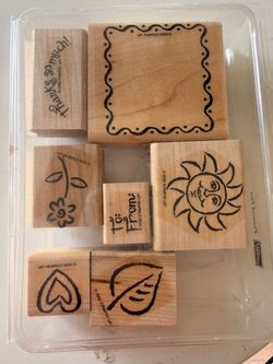 Framed fun Stampin' Up Wooden Rubber Stamp Set of 7