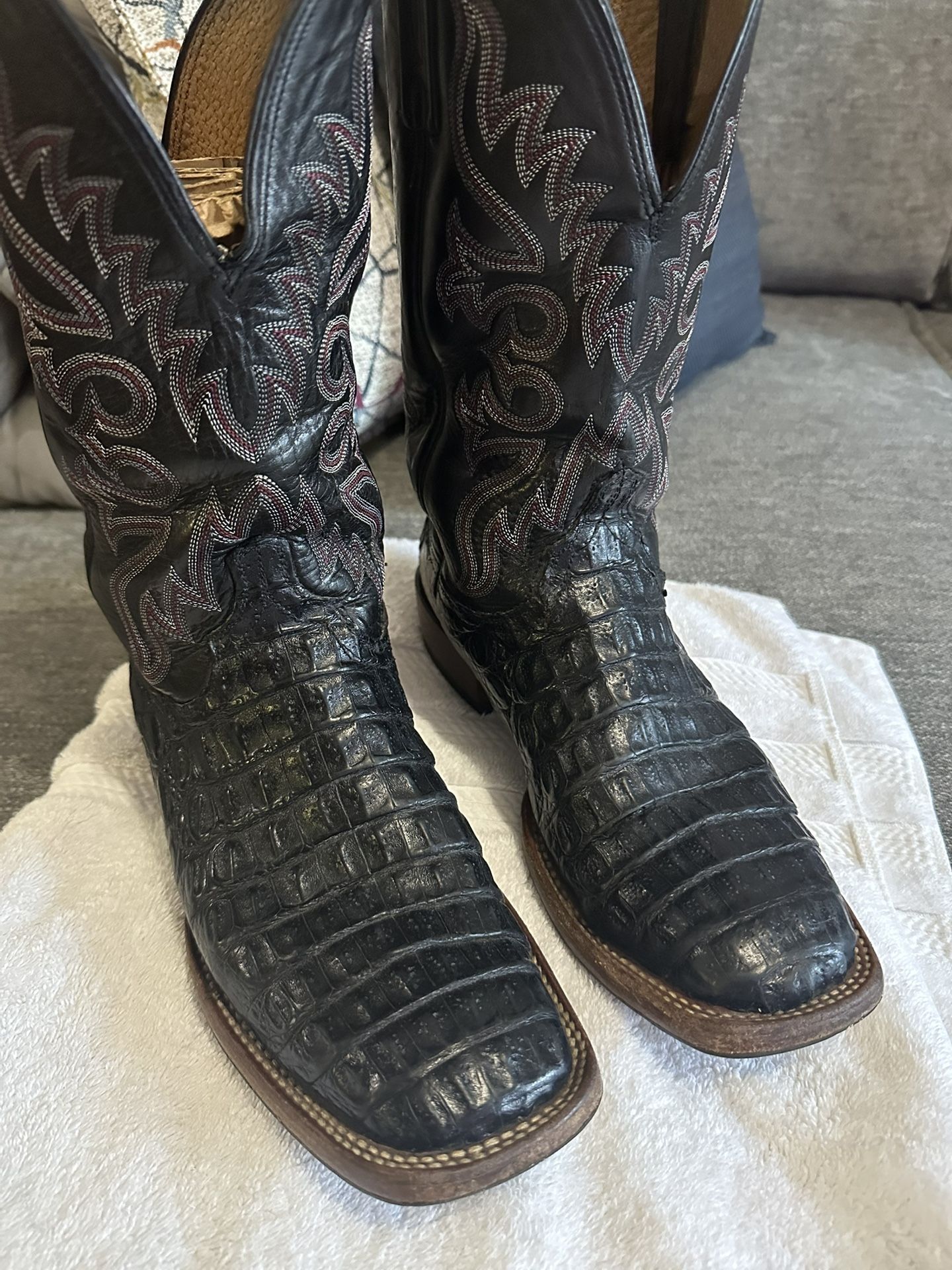 Lucchese Black Caiman Boots
