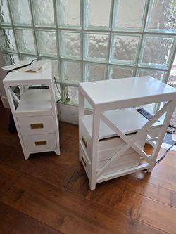 Set of 2 White Nightstands w/ USB & Power Outlets – $165 obo