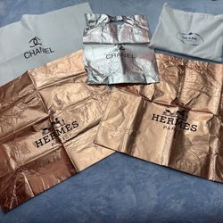 Chanel, Hermes, Prada Foil Bags And Canvas Bags For Purses $10 Each