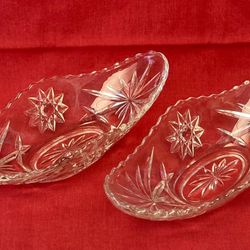 Vintage Anchor Hocking Early American Prescut banana split boats gondola EAPC