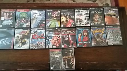 16 ps2 games and 2 psp games
