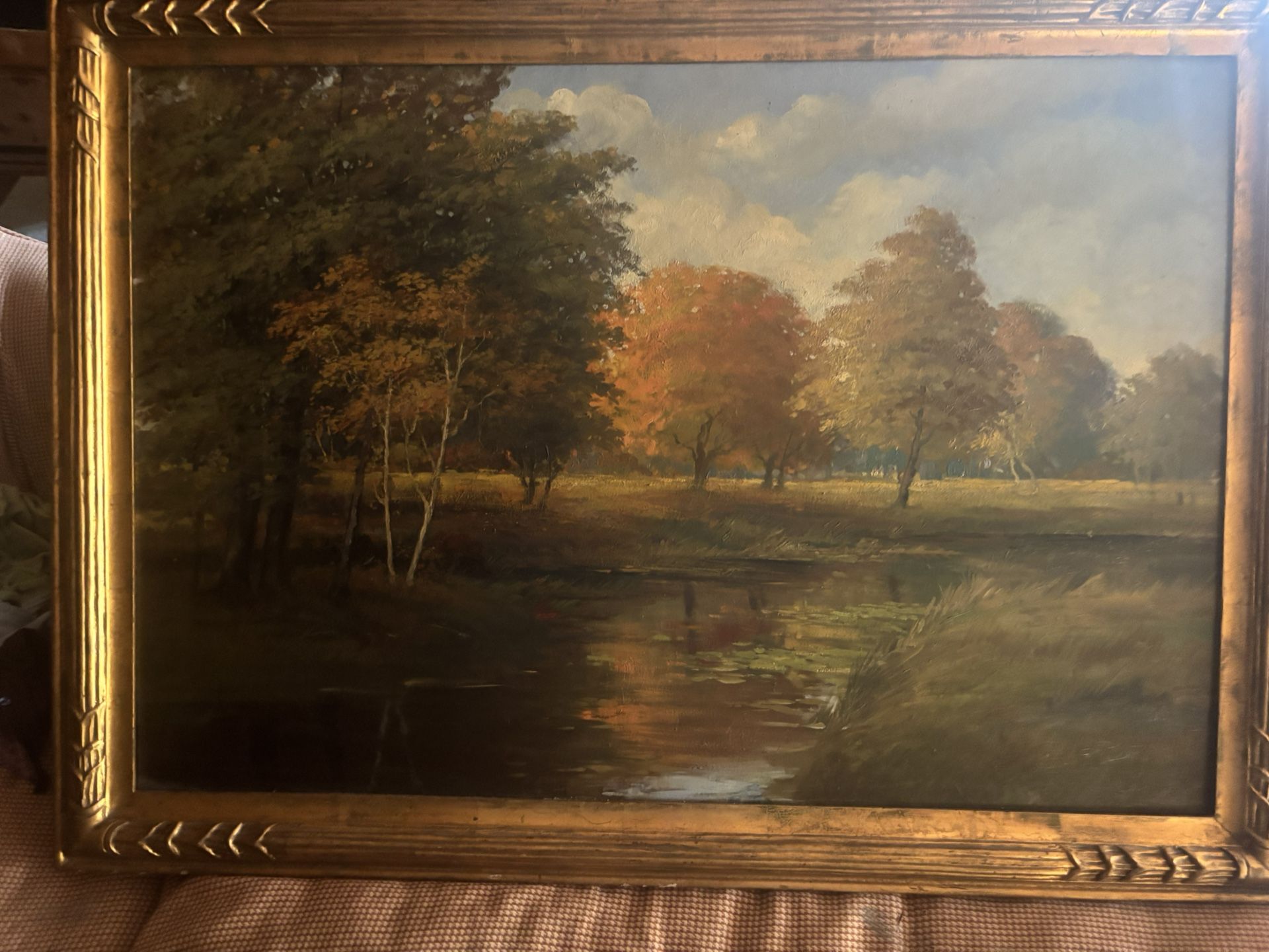 Original oil on board painting, continental school.