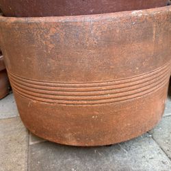 Various Sizes  Pots~ All Clay Except The 22 Gallon Is Hard Plastic 
