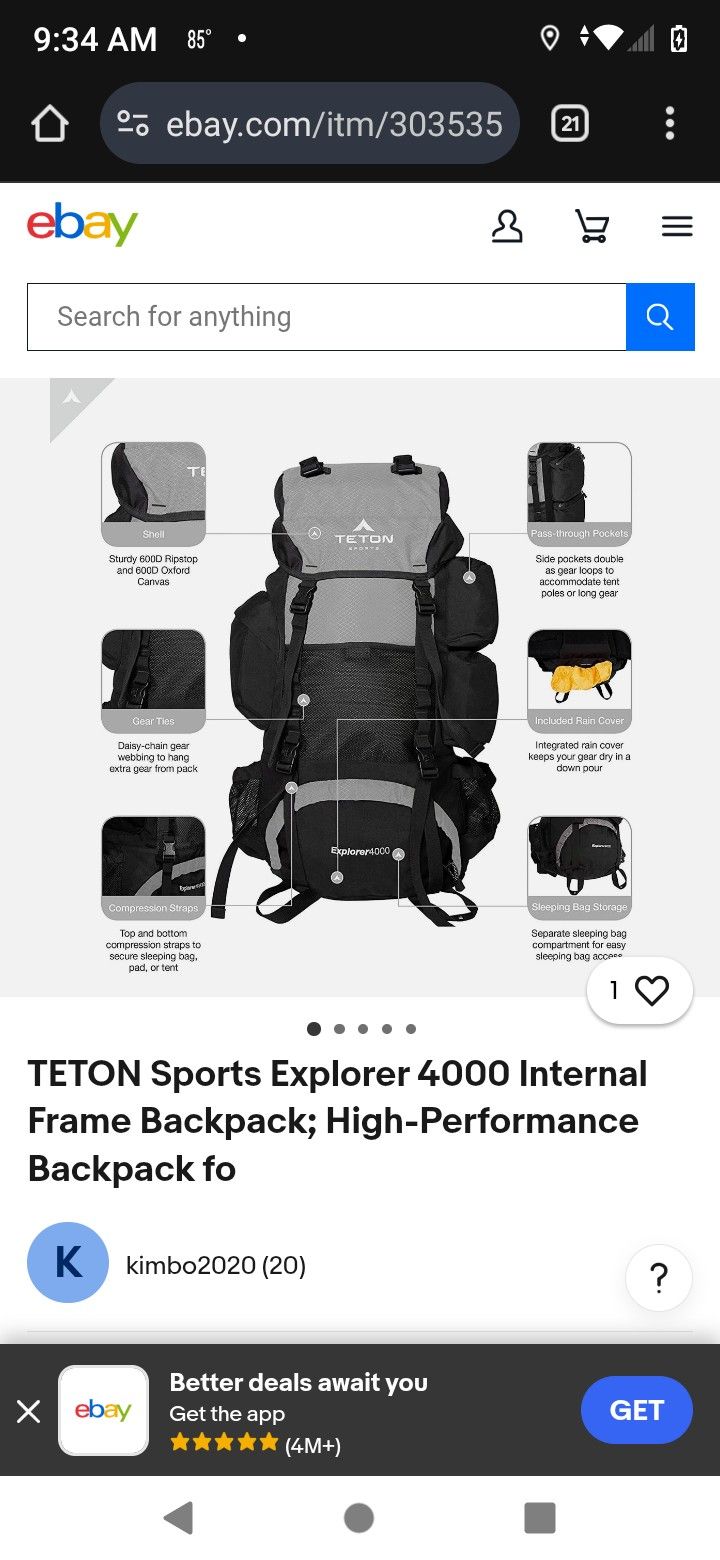 Explorer 4000 Hiking Backpack