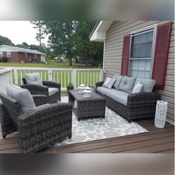 Modern Gray 4 Piece Outdoor Set☄️ Brand New💥 Fastest Delivery 🚚 