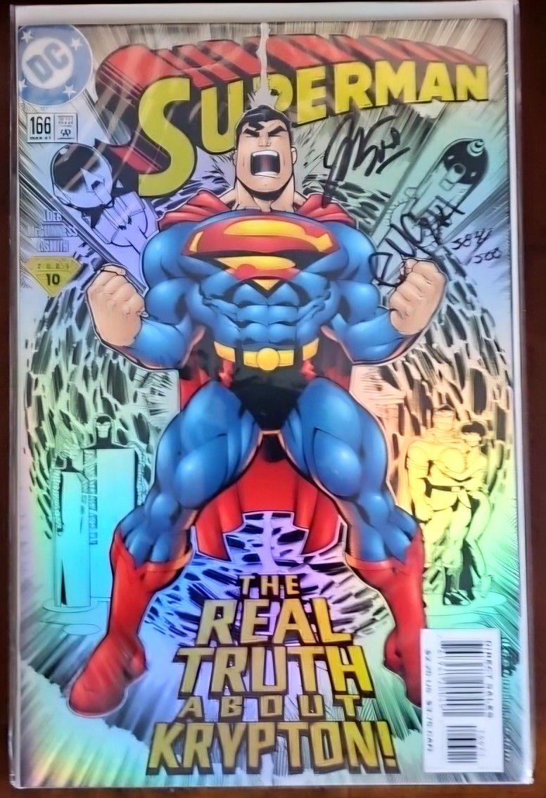 SUPERMAN #166-DC, 2001-SIGNED BY: JEPH LOED AND ED MCGUINNESS - HOLOFOIL COVER 🔥🔥🔥