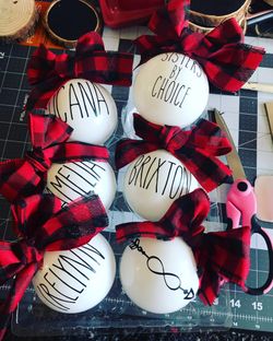 Personalized Glass Rae Dunn Inspired Ornaments