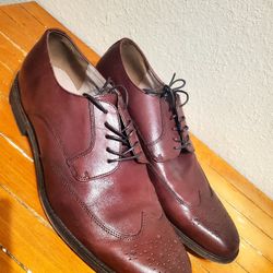 BANANA REPUBLIC ITALY MEN'S LEATHER BROWN LACE UP DRESS SHOES SIZE 10.5