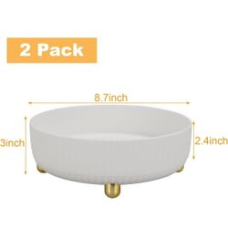 2 Pcs Lazy Susan Turntable Organizer, 360° Rotating Storage Tray, Makeup Perfume Organizer, 8.7 inch Rotating Turnable Cabinet Organizer for Makeup Co