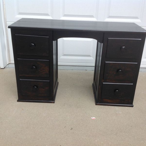 Black Distressed Wood Desk For In Raleigh Nc Offerup