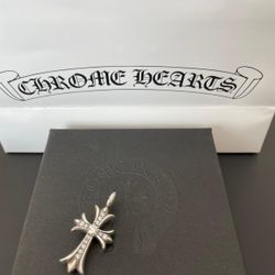 Chrome Hearts Tiny Cross Charm Sterling Silver Pave Diamond Authentic W/ Receipt