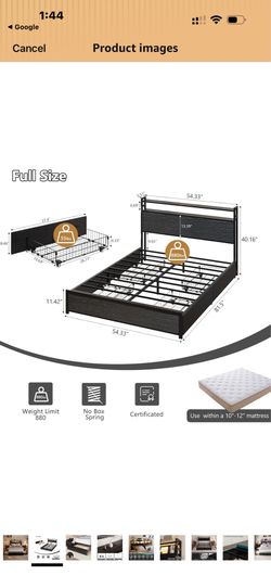 NEW Full/Queen Bed Frame (Similar Style Shown in Photos)
