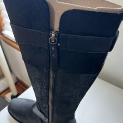 UGG Australia Dayle Black Leather Tall Riding Boots 6.5 Womens 