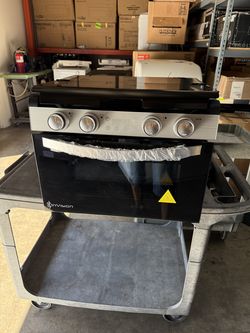 InVision 400-2730 17" RV LP Propane Range Oven 3 Burner Black Glass Cover 12V