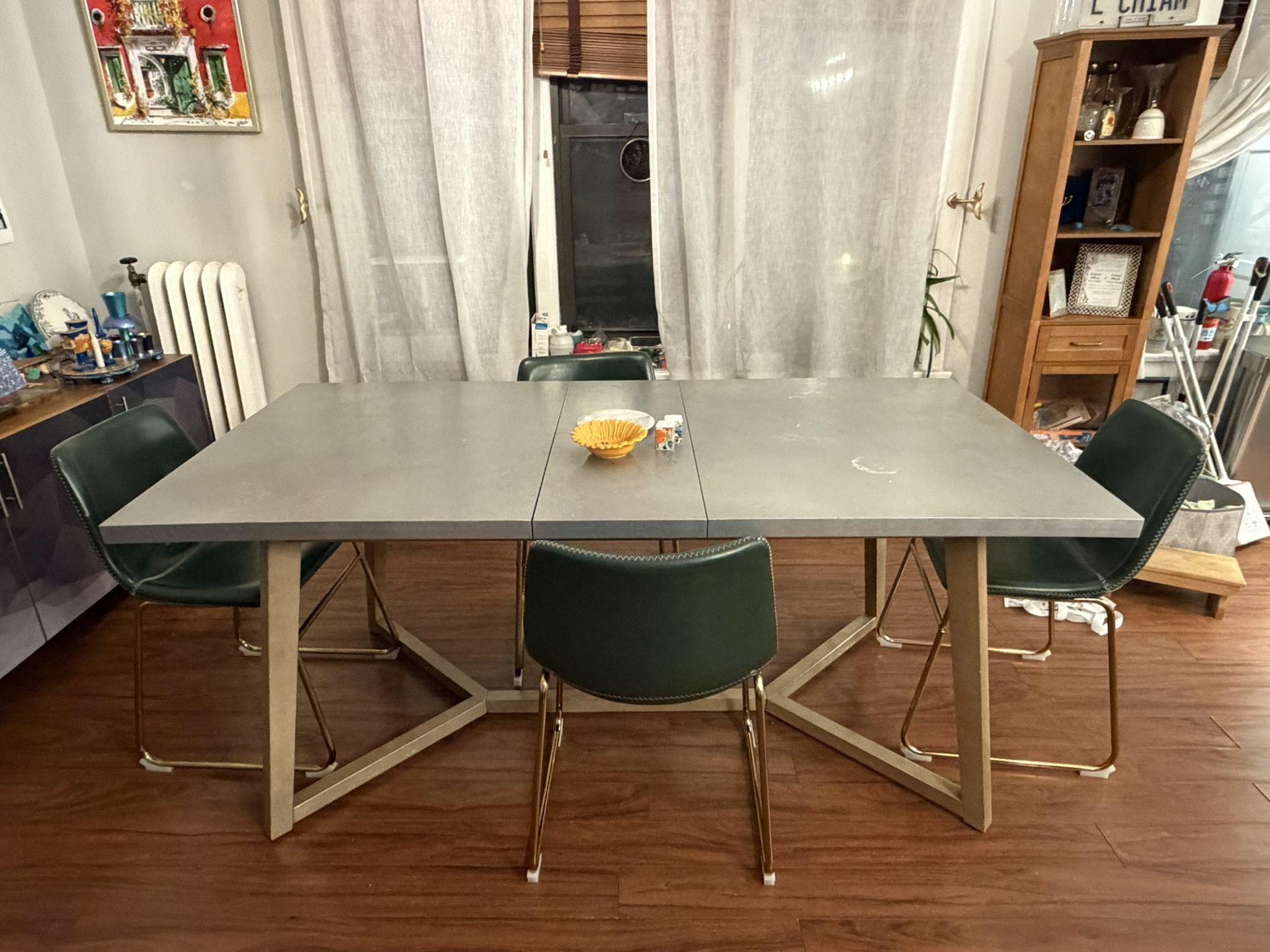 Modern Dining Table with Built-in Leaf
