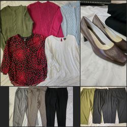 11 Women's Blouses Pants Slacks Heels - Checkout my page for tons more Men's Women's Maternity Baby