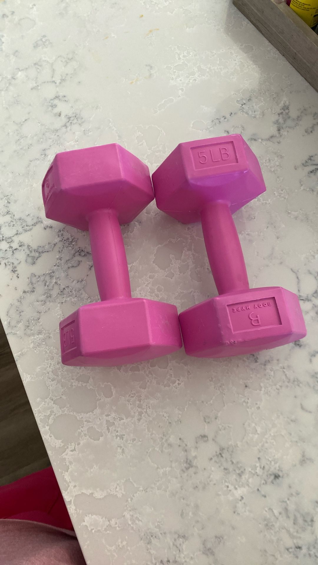 Pink Weights Five Pounds Each