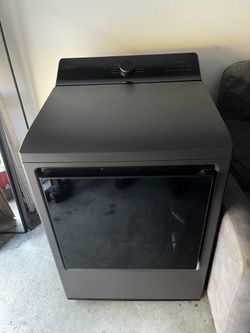 LG 7.3 cu. ft. Vented Smart Electric Dryer in a matte black finish (model DLE8400BE)