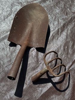 Vintage Shovel and Garden Rake Heads