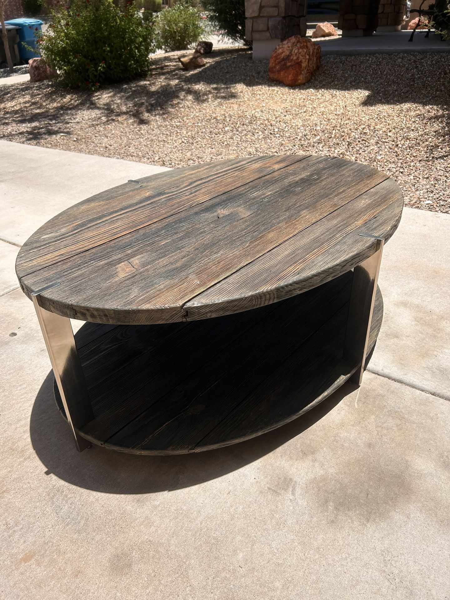 Hardwood Metal Cocktail Table