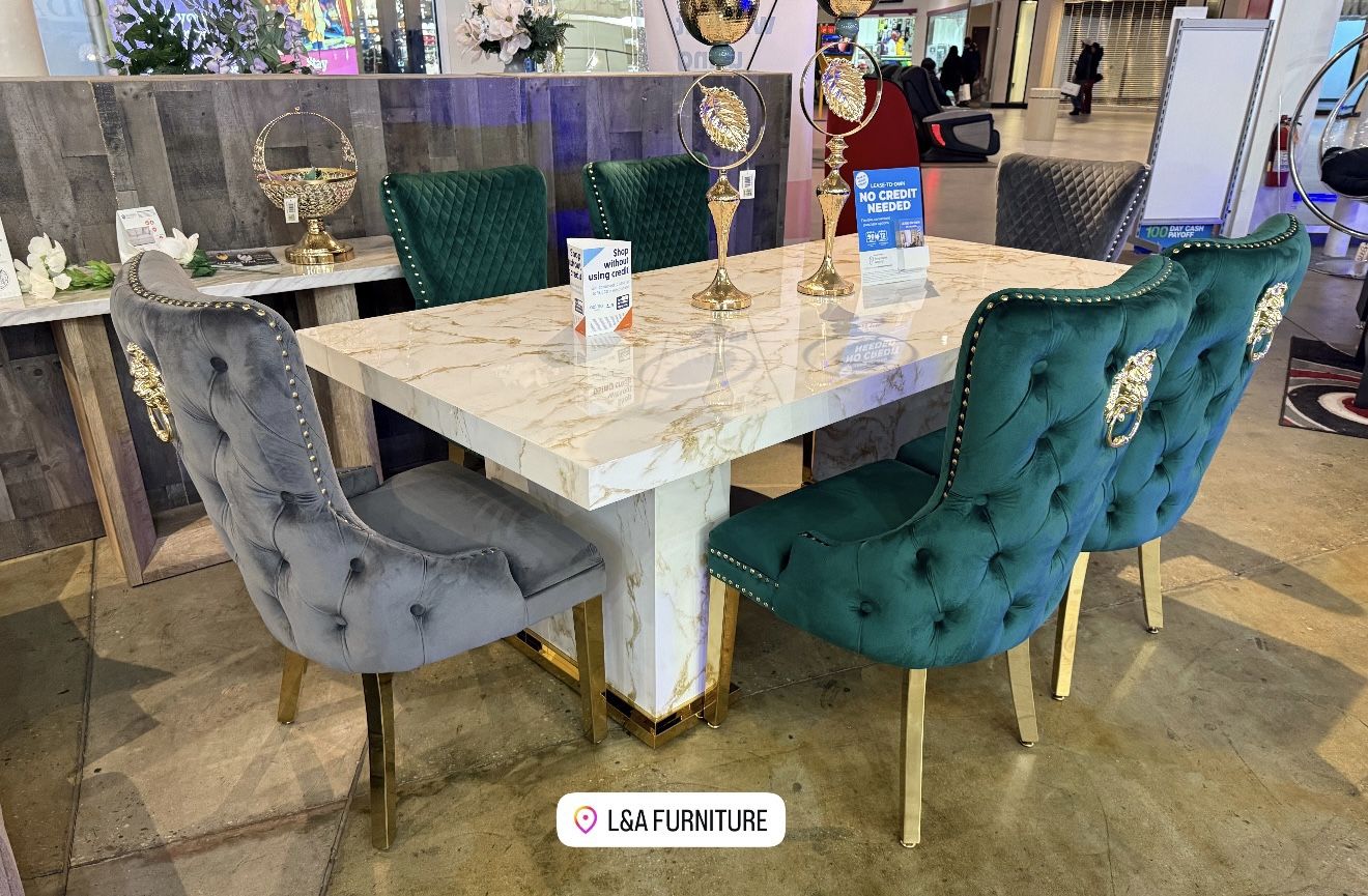 DINING TABLE & 6 CHAIRS