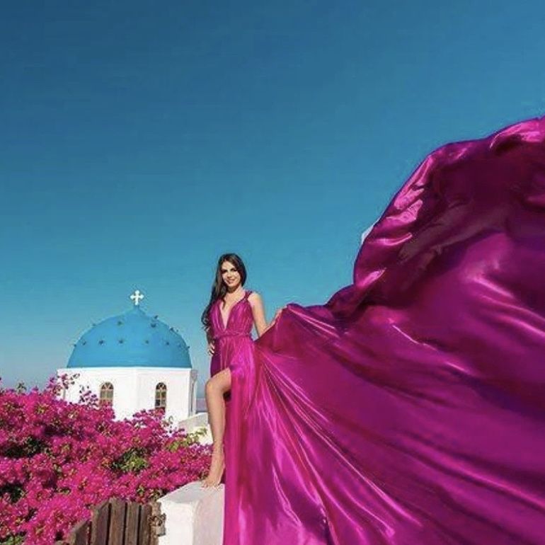 long flying dress Pink flying dress