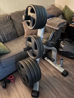 IRON BULL EZ GRIP WEIGHTS 4x45, 2x25, 4x10 AND 2x5 LBS TUFFSTUFF TREE SOLD SEPARATELY $200