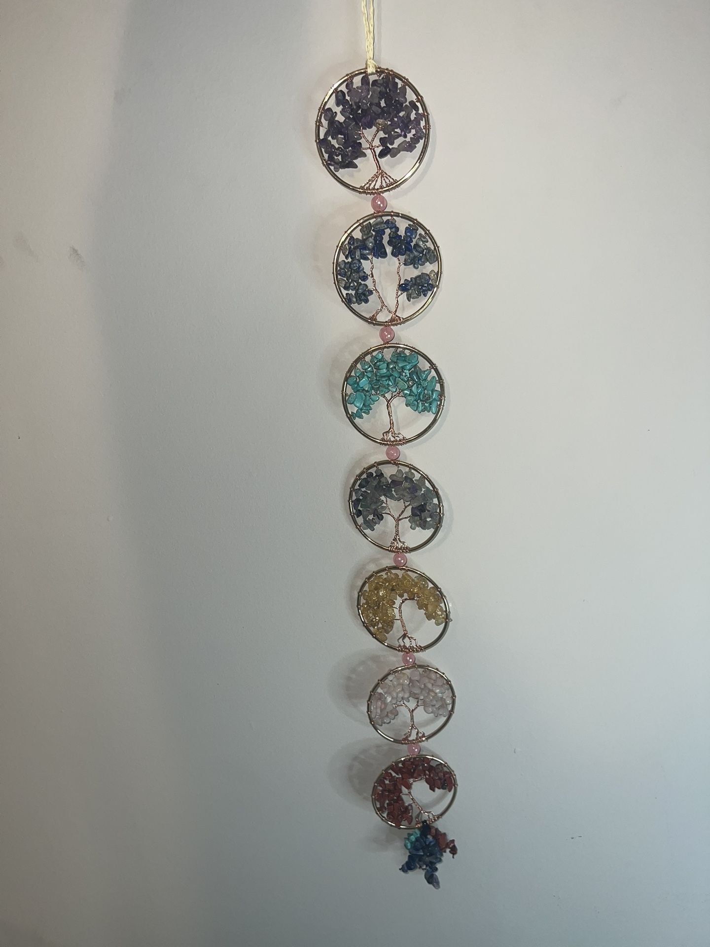 Chakra Crystal Gemstone Tree Of Life Hanging Stones Ornament Home Decor