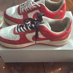 Louis Vuitton x Nike Air Force 1 Low "White Comet Red"