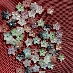 40pc Glass Bead Flowers For Jewelry Making 